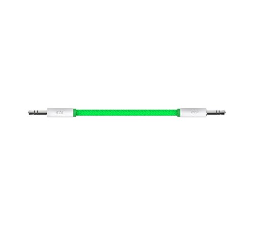 GCR Кабель аудио 1.0m jack 3,5mm/jack 3,5mm зеленый нейлон, белые коннекторы зеленая окантовка, ультрагибкий, 28 AWG, M/M, Premium, экран, стерео, GCR-AVC8262-1.0m