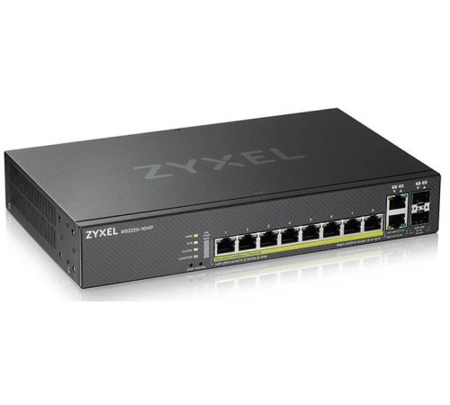 Коммутатор L2 коммутатор PoE+ Zyxel NebulaFlex Pro GS2220-10HP, rack 19", 8xGE PoE+, 2xCombo (SFP/RJ-45), бюджет PoE 180 Вт