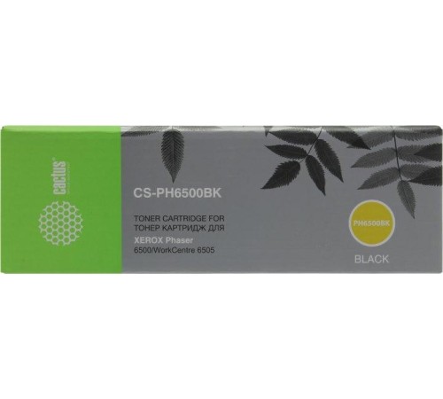 -/ Картридж лазерный Cactus CS-PH6500BK 106R01604 черный (3000стр.) для Xerox Phaser 6500/WorkCentre 65