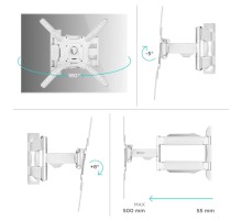 ONKRON кронштейн для телевизора 32"-65" наклонно-поворотный, белый M4