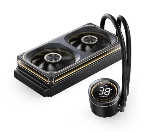 Система жидкостного охлаждения/ Water Cooling System JONSBO TH-240 Black (260W, 240mm, LED temp., Black, ARGB/ Fans: 2x120mm, 62.4CFM, 37.3dBA, 2400RPM/ Pump height 72mm, 30dBA, 2400RPM, Rad thickness 27mm/ S: 1851, 1700, 1200, 115X, AM5, AM4) Система жидкостного охлаждения/ Water Cooling System JONSBO TH-240 Black (260W, 240mm, LED temp., Black, ARGB/ Fans: 2x120mm, 62.4CFM, 37.3dBA, 2400RPM/ Pump height 72mm, 30dBA, 2400RPM, Rad thickness 27mm/ S: 1851, 1700, 1200, 115X, AM5, AM4)