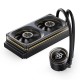 Система жидкостного охлаждения/ Water Cooling System JONSBO TH-240 Black (260W, 240mm, LED temp., Black, ARGB/ Fans: 2x120mm, 62.4CFM, 37.3dBA, 2400RPM/ Pump height 72mm, 30dBA, 2400RPM, Rad thickness 27mm/ S: 1851, 1700, 1200, 115X, AM5, AM4)