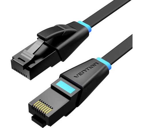 Патч-корд Vention прямой UTP cat.6, RJ45 - 3м. плоский Черный