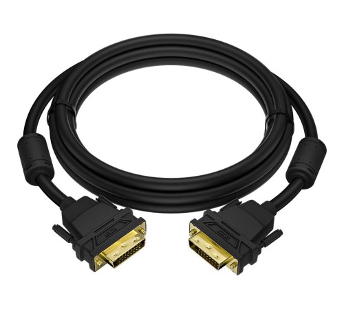 GCR Кабель PROF 1.8m DVI-D, черный, GOLD, ферритовые кольца, OD 8.5mm, 28 AWG, DVI/DVI, 25M/25M, двойной экран, GCR-52996 GCR Кабель PROF 1.8m DVI-D, черный, GOLD, ферритовые кольца, OD 8.5mm, 28 AWG, DVI/DVI, 25M/25M, двойной экран, GCR-52996