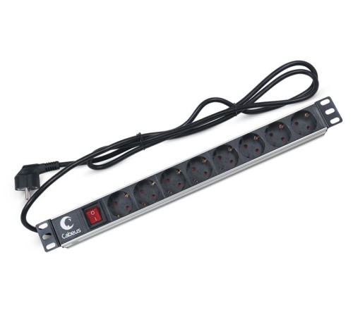 Cabeus PDU-8P-2EU Блок евророзеток для 19" шкафов, гориз., 8 розеток, 16 A, выключатель, шнур 2м, алюм. корпус, немецкий стандарт Cabeus PDU-8P-2EU Блок евророзеток для 19" шкафов, гориз., 8 розеток, 16 A, выключатель, шнур 2м, алюм. корпус, немецкий стандарт