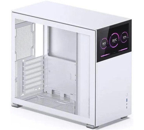 Корпус без блока питания/ Case JONSBO D41 STD SCREEN, Midi-Tower, no fan, 1xUSB-A 3.2 + 1xUSB-C 3.2, ATX, mATX, White
