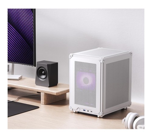 Корпус без блока питания/ Case JONSBO C6-ITX, Micro-Tower, no fan, 1xUSB-A 3.0 + 1xUSB-C 3.1, mDTX, mITX White