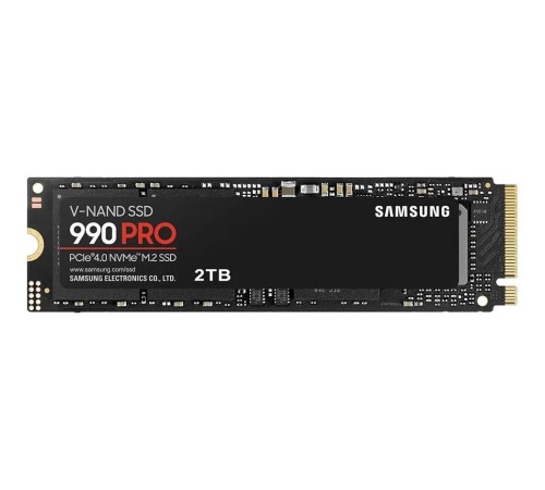 Твердотельные накопители/ Samsung SSD 990 PRO, 2000GB, M.2(22x80mm), NVMe 2.0, PCIe 4.0 x4, V-NAND TLC, R/W 7450/6900MB/s, IOPs 1 400 000/1 550 000, DRAM buffer 2048MB, TBW 1200, DWPD 0.33 (12 мес.) Твердотельные накопители/ Samsung SSD 990 PRO, 2000GB, M.2(22x80mm), NVMe 2.0, PCIe 4.0 x4, V-NAND TLC, R/W 7450/6900MB/s, IOPs 1 400 000/1 550 000, DRAM buffer 2048MB, TBW 1200, DWPD 0.33 (12 мес.)