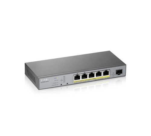 Коммутатор/ ZYXEL GS1350-6HP L2 PoE + switch for ZYXEL GS1350-6HP IP cameras, 4xGE PoE +, 1xGE PoE++ (802.3bt), 1xSFP, PoE budget 60 W, power transmission distance up to 250 m, auto-reloading of PoE ports, increased overvoltage and electrostatic protectio