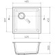 Кухонная мойка RIVELATO RIVELATO Мойка BERKANA 45 1-чаш 485*455, монтаж: универсальный, материал: кварц, цвет: иней