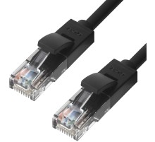 Greenconnect Патч-корд прямой 0.2m UTP кат.5e, черный, позолоченные контакты, 24 AWG, литой, GCR-LNC06-0.2m, ethernet high speed 1 Гбит/с, RJ45, T568B