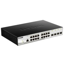 Коммутатор D-Link Управляемый L2 коммутатор, 16x1000Base-T, 4x1000Base-X SFP, защита от статического электричества до 6 кВ, CLI, консольный порт RJ-45, RPS, поддержка Dying Gasp
