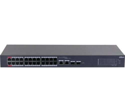 24-портовый PoE коммутатор с функцией облачного управления, Порты: 24 RJ45 10/100Мбит/с (PoE/PoE+/Hi-PoE), 2 комбинированных SFP/RJ45 10/100/1000Мбит/с (uplink); мощность PoE: порты 1-2 до 90Вт, порты 3-24 до 30Вт, суммарно до 375Вт; PoE watchdog, передач