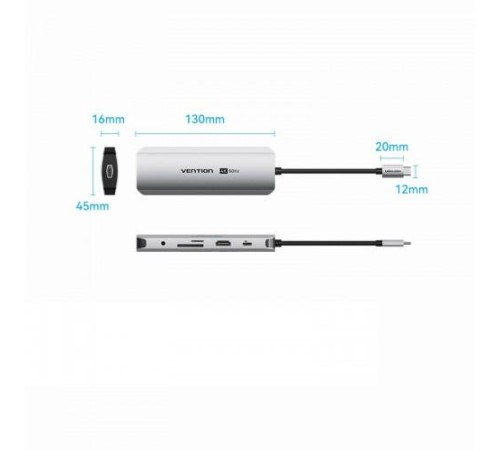 Мультифункциональный хаб Vention USB Type C 9 в 1 Мультифункциональный хаб Vention USB Type C 9 в 1
