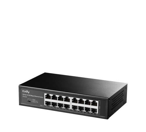 Коммутатор/ 16-Port 10/100 Mbps Switch, 16 10/100 Mbps RJ45 Ports, Switch/VLAN/Extend working mode DIP switch, Rack-mountable Steel Case, Power Saving, Plug & Play, Rack-Mount kits included
