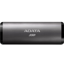 Твердотельный накопитель/ ADATA External SSD SE760, 256GB, Type-C, USB 3.2 Gen2, R/W 1000/800 MB/s, 122x44x14mm, Titan-Gray (3 года)