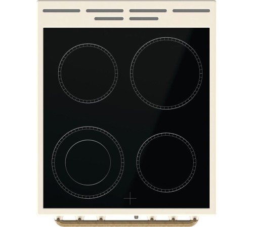 Плита GORENJE/ Тип плиты: электрическая, Тип варочной поверхности: стеклокерамическая, Цвет: бежевый, Гриль: Есть, Ширина, см: 50