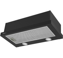ВЫТЯЖКА HOMSair Flat 50 Black/ встраиваемая, кнопочное управление, 2 скорости, 520 м3/ч, до 20 м2, 45 дБ, угольный фильтр CF110 - 1 шт, ШхВхД: 500х176х280 мм, черный цвет