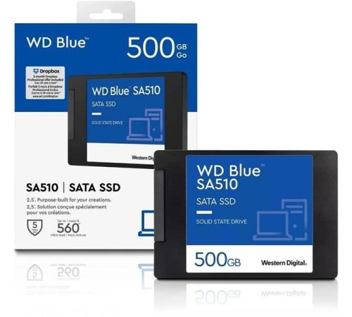 Твердотельный накопитель Western Digital Blue SSD 2,5” SATA 500Gb, WDS500G3B0A, 1 year, (аналог WDS500G2B0A) Твердотельный накопитель Western Digital Blue SSD 2,5” SATA 500Gb, WDS500G3B0A, 1 year, (аналог WDS500G2B0A)