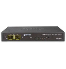 коммутатор/ PLANET IPv4/IPv6 Managed 8-Port 10/100/1000Mbps + 2-Port 100/1000X SFP Gigabit Desktop Ethernet Switch (POE PD, External PWR)