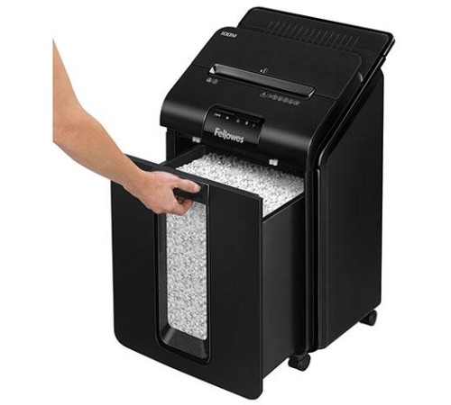 Шредер Fellowes® AutoMax® 100M, минирезка DIN P-4, 4х10 мм, автоподача 100 лст., 23 лтр., автореверc, шт Шредер Fellowes® AutoMax® 100M Шредер Fellowes® AutoMax® 100M, минирезка DIN P-4, 4х10 мм, автоподача 100 лст., 23 лтр., автореверc, шт Шредер Fellowes® AutoMax® 100M
