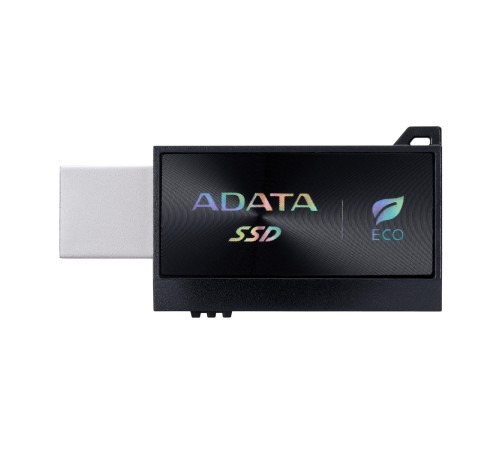 Твердотельный накопитель/ ADATA External SSD SC730, 512GB, Type-C, Type-A, USB 3.2 Gen2, R/W 600/600 MB/s, 36.8x23.8x9.7mm, Black (5 лет)