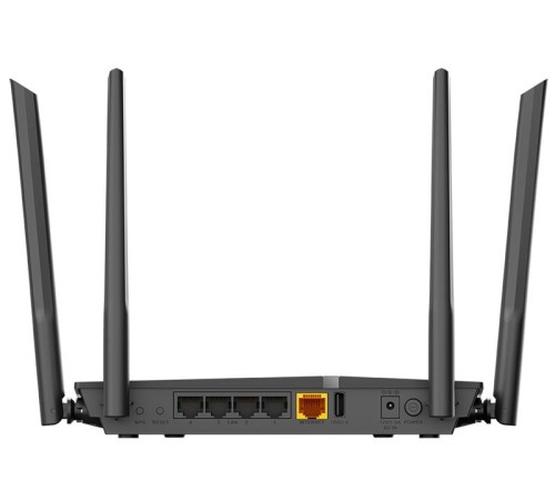 Wi-Fi роутер D-Link Беспроводной двухдиапазонный маршрутизатор AC1200 Wave 2, 1x1000Base-T WAN, 4x1000Base-T LAN, 1хUSB, 3G/LTE, 4 внешние несъемные антенны 5 дБи