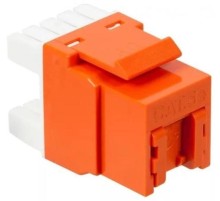  Модуль Keystone, RJ45, кат.5E, UTP, 180 градусов, со встроенной шторкой, оранжевый