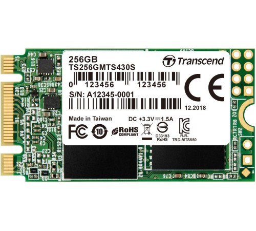 Твердотельный накопитель/ Transcend SSD 430S, 256GB, M.2(22x42mm), SATA3, 3D TLC, R/W 530/400MB/s, IOPs 45 000/70 000, DRAM buffer 256MB, TBW 140, DWPD 0.3 (5 лет) Твердотельный накопитель/ Transcend SSD 430S, 256GB, M.2(22x42mm), SATA3, 3D TLC, R/W 530/400MB/s, IOPs 45 000/70 000, DRAM buffer 256MB, TBW 140, DWPD 0.3 (5 лет)