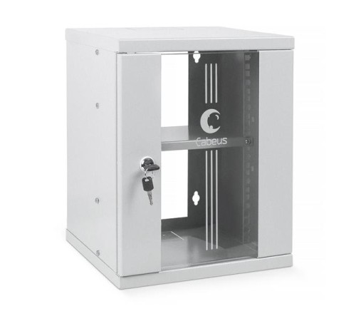 Cabeus WSC-8U Шкаф телекоммуникационный настенный 10" 8U 326x300x405mm (ШхГхВ) дверь стекло Cabeus WSC-8U Шкаф телекоммуникационный настенный 10" 8U 326x300x405mm (ШхГхВ) дверь стекло