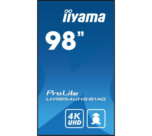 Информационный дисплей 98" 16:9 3840x2160(UHD 4K) IPS, 60 Hz, 500 cd/m, H178°/V178°, 1200:1, 1.07B, 8ms, VGA, 3xHDMI, 2xDP, RJ-45, RS232C, MicroSD, 2xUSB Type A, Speakers, OPS Slot, Android 11, 24/7, 3Y, Black Информационный дисплей 98" 16:9 3840x2160(UHD 4K) IPS, 60 Hz, 500 cd/m, H178°/V178°, 1200:1, 1.07B, 8ms, VGA, 3xHDMI, 2xDP, RJ-45, RS232C, MicroSD, 2xUSB Type A, Speakers, OPS Slot, Android 11, 24/7, 3Y, Black