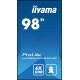 Информационный дисплей 98" 16:9 3840x2160(UHD 4K) IPS, 60 Hz, 500 cd/m, H178°/V178°, 1200:1, 1.07B, 8ms, VGA, 3xHDMI, 2xDP, RJ-45, RS232C, MicroSD, 2xUSB Type A, Speakers, OPS Slot, Android 11, 24/7, 3Y, Black