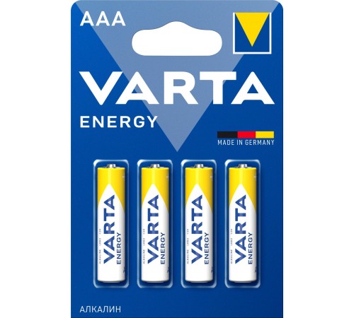 Батарейка AAA/ Батарейка Varta ENERGY LR03 AAA BL4 Alkaline 1.5V (4103) (4/40/200) (4 шт.) Батарейка AAA/ Батарейка Varta ENERGY LR03 AAA BL4 Alkaline 1.5V (4103) (4/40/200) (4 шт.)