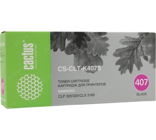 -/ Картридж лазерный Cactus CS-CLT-K407S CLT-K407S черный (1500стр.) для Samsung CLP320/320n/325/CLX318