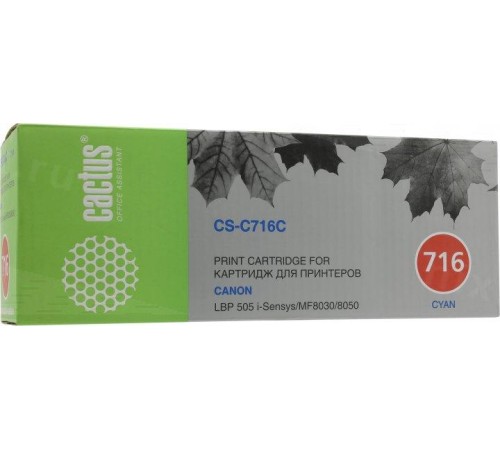-/ Картридж лазерный Cactus CS-C716C 716 C голубой (1500стр.) для Canon i-Sensys MF8030/MF8030cn/MF8050
