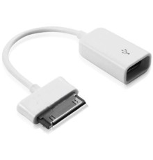 GCR Адаптер переходник-гибкий OTG USB 2.0 для Samsung Galaxy, M/F, белый, Premium , пакет, белый, GC-GTC02-W