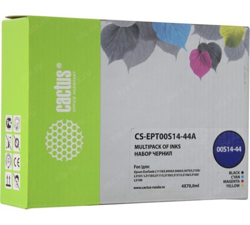 -/ Чернила Cactus CS-EPT00S14-44A 103 многоцветный набор 4x70мл для Epson L1110 Ecotank/L3100/L3101/L31