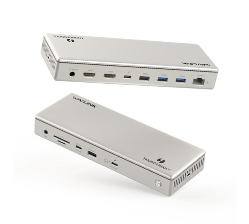 Док-станция Docking Station WAVLINK Thunderbolt 4 TripleDisplay/96W Power Delivery Include 160W Adapter/2xUSB-A 10Gbps/2xUSB-A 5Gbps/1xUSB-C/1xThunderbolt4/2xHDMI 2.1/1x2.5GigabitLAN/1xComboAudioJack/1xCardReader