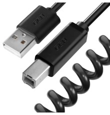 Greenconnect Кабель 2.0m USB 2.0, AM/BM, витой, черный,  экран, армированный, морозостойкий, GCR-UPC0M-AA2S-2.0m