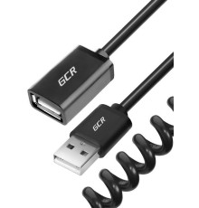 Greenconnect Удлинитель 1.0m  USB 2.0, AM/AF витой, черный, 28/28 AWG, экран, Premium, GCR-50522