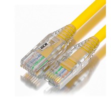 GCR Патч-корд 10.0m UTP кат.6, желтый, коннектор ABS, 24 AWG, ethernet high speed 10 Гбит/с, RJ45, T568B, GCR-55433