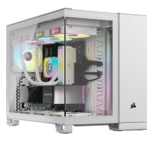 Корпус без блока питания/ Case Corsair iCUE LINK 2500X RGB, Midi-Tower, TG, 2x120mm RGB, 2xUSB-A 3.2, 1xUSB 3.2 Type-C, mATX, mITX White