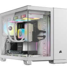 Корпус без блока питания/ Case Corsair iCUE LINK 2500X RGB, Midi-Tower, TG, 2x120mm RGB, 2xUSB-A 3.2, 1xUSB 3.2 Type-C, mATX, mITX White