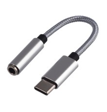 Переходник/ Переходник AUX GoPower Jack 3.5mm (f)-Type-C (m) 0.1м ПВХ с ЦАП белый (1/250)