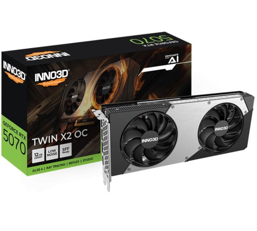 Видеокарта INNO3D RTX 5070 Twin X2 OC//RTX5070, HDMI, DP*3, 12G,D7