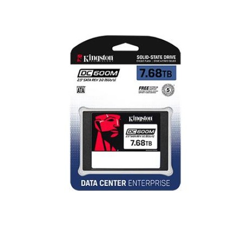 Твердотельный накопитель Kingston Enterprise SSD 7,68TB DC600M 2.5" SATA 3 R560/W530MB/s 3D TLC MTBF 2M 94 000/34 000 IOPS 14016TBW (Mixed-Use) 3 years