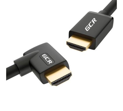 GCR Кабель 1.0m HDMI 2.0, M/M правый угол, черный, HDR 4:2:2, Ultra HD, 4K 60 fps 60Hz/5K*30Hz, 3D, AUDIO, 18.0 Гбит/с, 28/28 AWG, GCR-52321