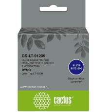 -/ Картридж ленточный Cactus CS-LT-91205 91205 черный/синий для Dymo Letra Tag LT-100H