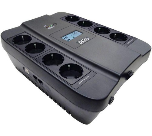 Источник бесперебойного питания Powercom Back-UPS SPIDER, Line-Interactive, LCD, AVR, 900VA/540W, 8xSchuko outlets (4 surge & 4 batt), black (1168465)