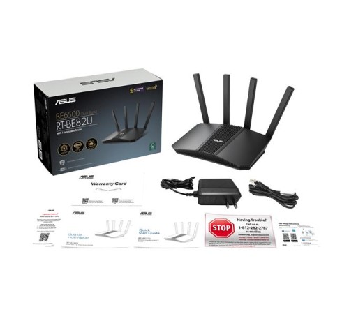 роутер ASUS RT-BE82U//802.11 a/b/g/n/ac/ax/ax/be, 2,4 + 5 gGz, black